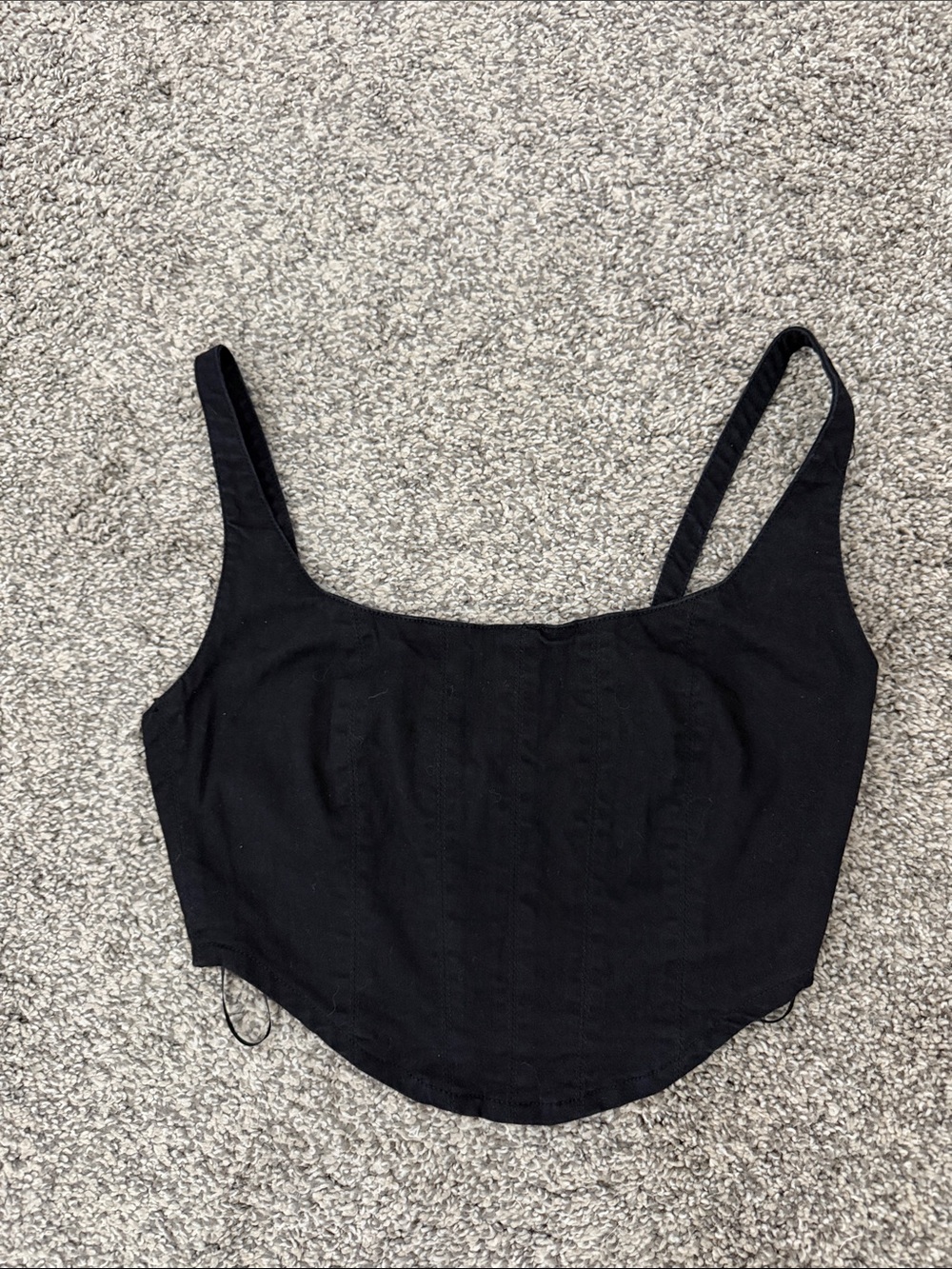 Signature8 Black Square Corset-Style Crop Top